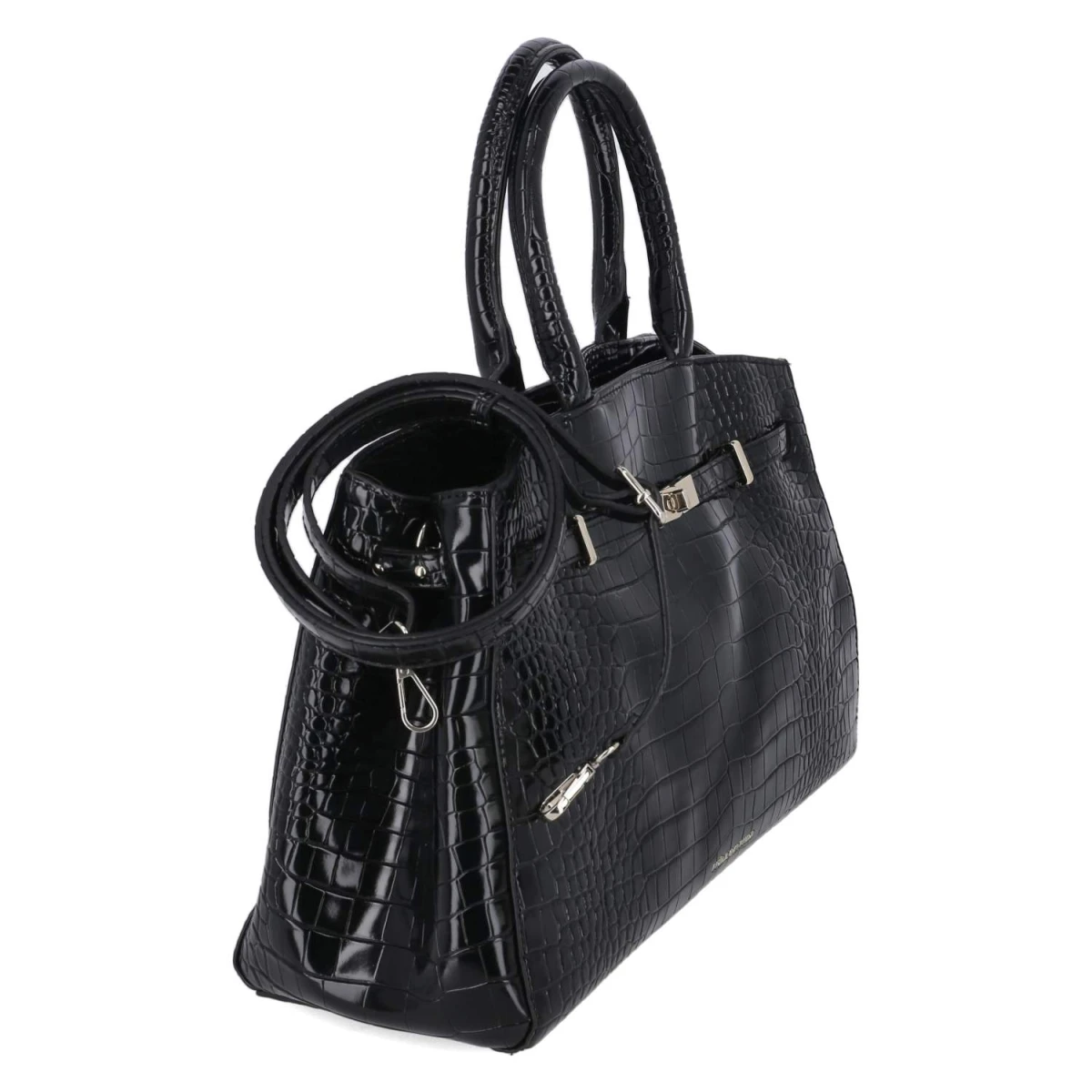 Handtasche - black-kroko