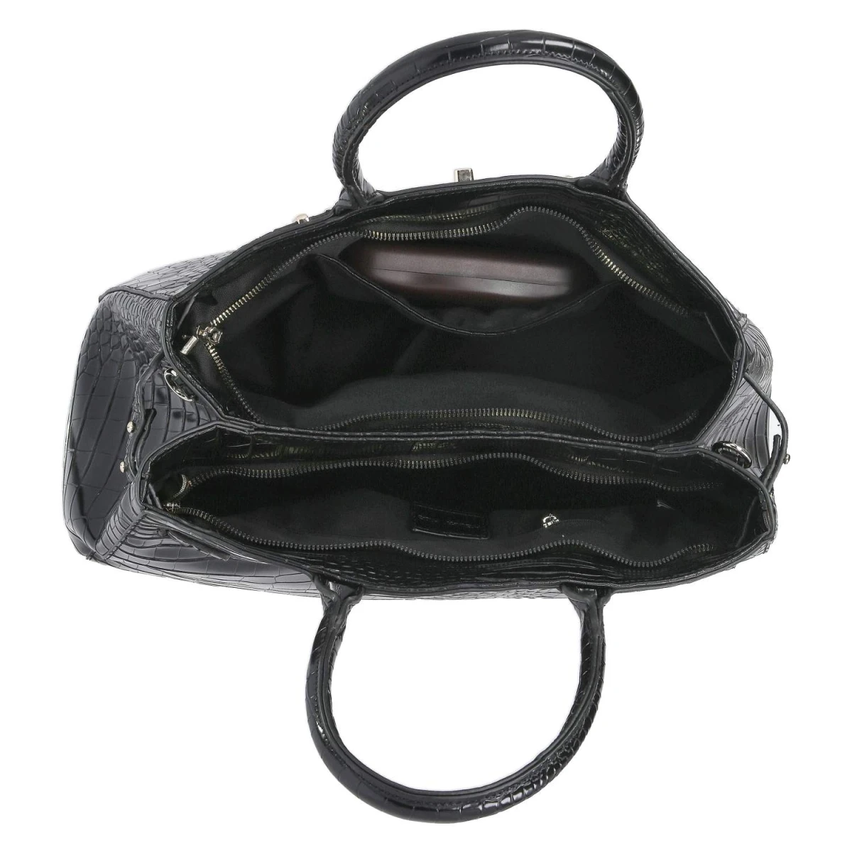 Handtasche - black-kroko
