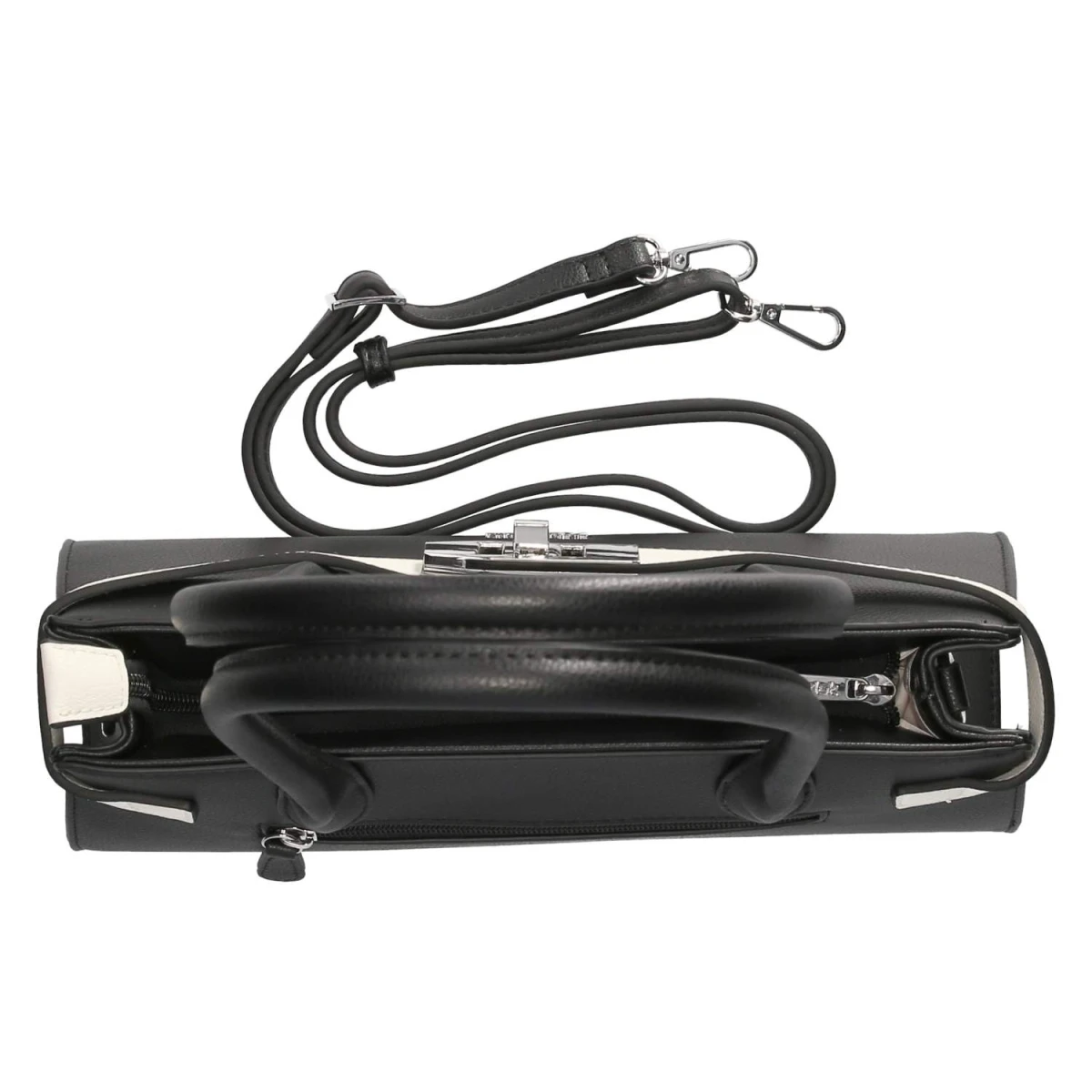 Schultertasche - schwarz/weiß