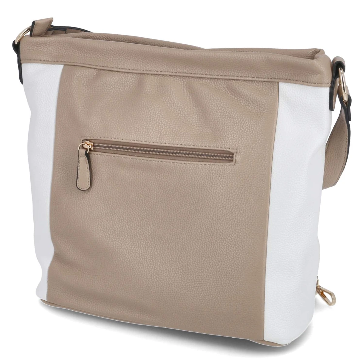 Schultertasche - Taupe /Crème