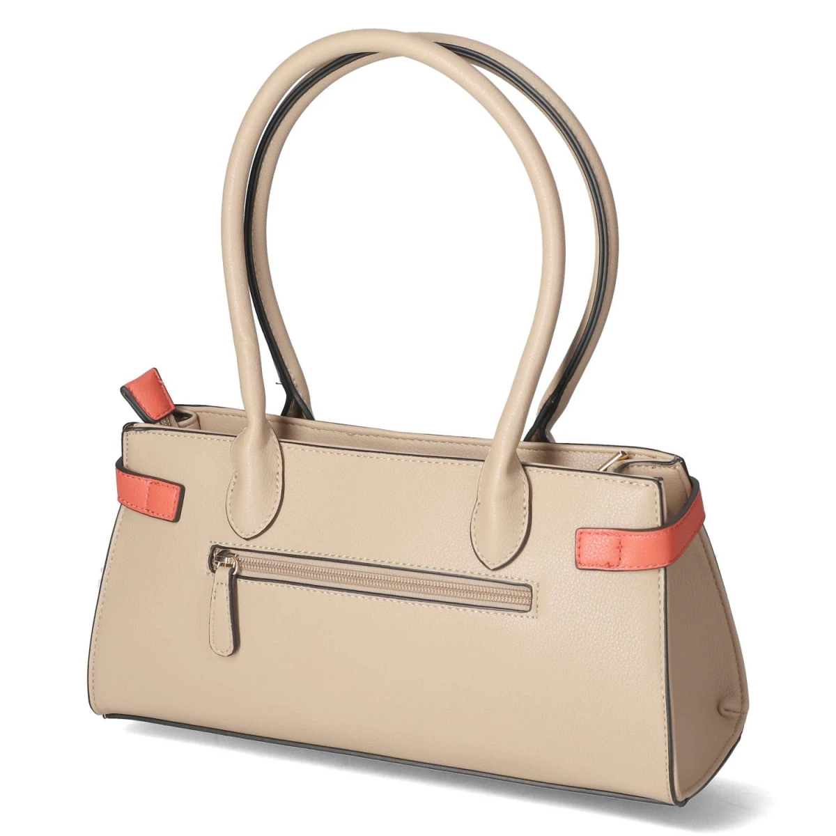 Schultertasche - taupe/coral