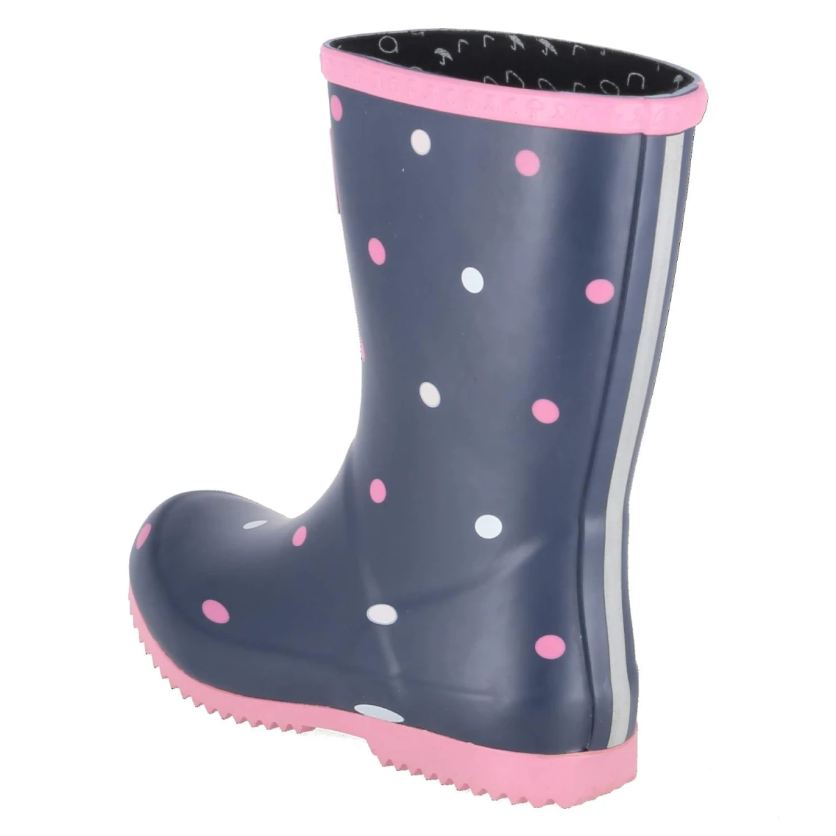 Gummistiefel DOTS - Navy white Pink