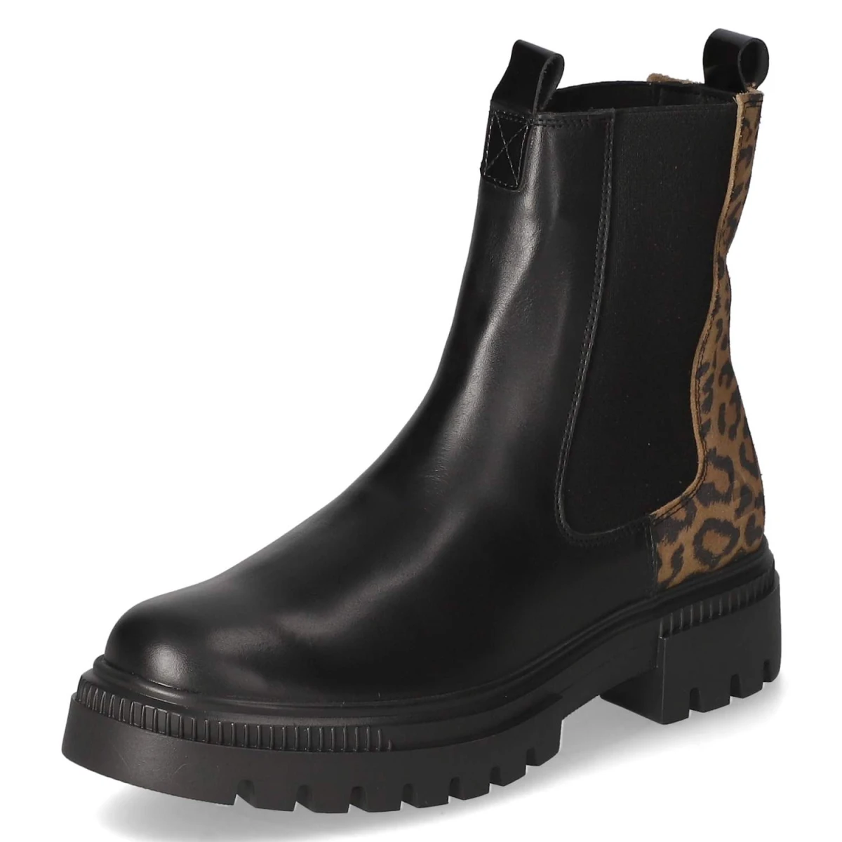 Chelsea Boot - Black-Leopard